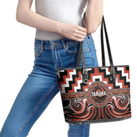 Aotearoa Tapuika Leather Tote Bag Maori Iwi Poutama Puhoro Tattoo LT14 - Polynesian Pride