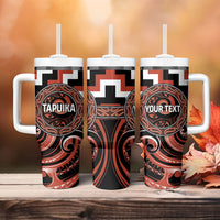 Aotearoa Tapuika Personalised Tumbler With Handle Maori Iwi Poutama Puhoro Tattoo LT14 - Polynesian Pride
