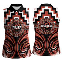 Aotearoa Tapuika Personalised Women Sleeveless Polo Shirt Maori Iwi Poutama Puhoro Tattoo LT14 - Polynesian Pride