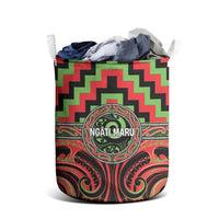 Aotearoa Ngati Maru Laundry Basket Maori Iwi Poutama Puhoro Tattoo LT14 - Polynesian Pride