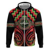 Aotearoa Ngati Maru Personalised Hoodie Maori Iwi Poutama Puhoro Tattoo LT14 Zip Hoodie Red - Polynesian Pride