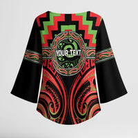 Aotearoa Ngati Maru Personalised Kimono Sleeve Blouse Maori Iwi Poutama Puhoro Tattoo LT14 - Polynesian Pride