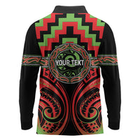 Aotearoa Ngati Maru Personalised Long Sleeve Polo Shirt Maori Iwi Poutama Puhoro Tattoo LT14 - Polynesian Pride