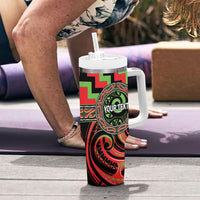 Aotearoa Ngati Maru Personalised Tumbler With Handle Maori Iwi Poutama Puhoro Tattoo LT14 - Polynesian Pride