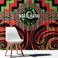 Aotearoa Ngati Maru Window Curtain Maori Iwi Poutama Puhoro Tattoo LT14 - Polynesian Pride