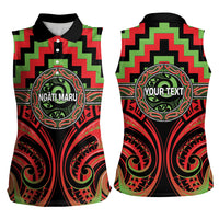 Aotearoa Ngati Maru Personalised Women Sleeveless Polo Shirt Maori Iwi Poutama Puhoro Tattoo LT14 - Polynesian Pride