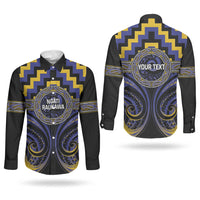 Aotearoa Ngati Raukawa Personalised Couples Matching Off The Shoulder Long Sleeve Dress and Long Sleeve Button Shirt Maori Iwi Poutama Puhoro Tattoo LT14 - Polynesian Pride