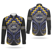 Aotearoa Ngati Raukawa Personalised Couples Matching Short Sleeve Bodycon Dress and Long Sleeve Button Shirt Maori Iwi Poutama Puhoro Tattoo LT14 - Polynesian Pride