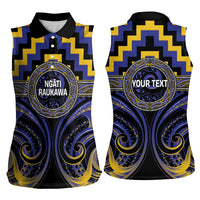 Aotearoa Ngati Raukawa Personalised Women Sleeveless Polo Shirt Maori Iwi Poutama Puhoro Tattoo LT14 - Polynesian Pride