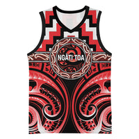 Aotearoa Ngati Toa Personalised Basketball Jersey Maori Iwi Poutama Puhoro Tattoo LT14 Unisex Red - Polynesian Pride