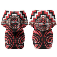 Aotearoa Ngati Toa Personalised Couples Matching Off Shoulder Short Dress and Hawaiian Shirt Maori Iwi Poutama Puhoro Tattoo LT14 - Polynesian Pride