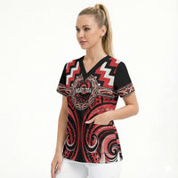 Aotearoa Ngati Toa Personalised Scrub Top Maori Iwi Poutama Puhoro Tattoo LT14 - Polynesian Pride