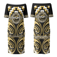 Aotearoa Ngati Tama Personalised Couples Matching Puletasi and Hawaiian Shirt Maori Iwi Poutama Puhoro Tattoo LT14 - Polynesian Pride