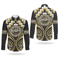Aotearoa Ngati Tama Personalised Couples Matching Tank Maxi Dress and Long Sleeve Button Shirt Maori Iwi Poutama Puhoro Tattoo LT14 - Polynesian Pride