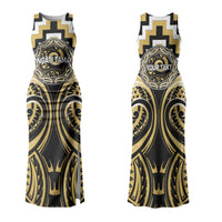 Aotearoa Ngati Tama Personalised Couples Matching Tank Maxi Dress and Long Sleeve Button Shirt Maori Iwi Poutama Puhoro Tattoo LT14 - Polynesian Pride