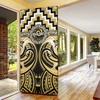 Aotearoa Ngati Tama Personalised Door Cover Maori Iwi Poutama Puhoro Tattoo LT14 - Polynesian Pride