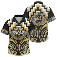 Aotearoa Ngati Tama Personalised Family Matching Puletasi and Hawaiian Shirt Maori Iwi Poutama Puhoro Tattoo LT14 Son's Shirt Yellow - Polynesian Pride