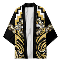 Aotearoa Ngati Tama Personalised Kimono Maori Iwi Poutama Puhoro Tattoo LT14 Unisex Yellow - Polynesian Pride