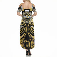 Aotearoa Ngati Tama Personalised Summer Maxi Dress Maori Iwi Poutama Puhoro Tattoo LT14 - Polynesian Pride