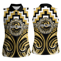 Aotearoa Ngati Tama Personalised Women Sleeveless Polo Shirt Maori Iwi Poutama Puhoro Tattoo LT14 - Polynesian Pride
