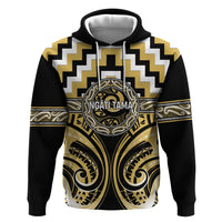 Aotearoa Ngati Tama Personalised Zip Hoodie Maori Iwi Poutama Puhoro Tattoo LT14 Pullover Hoodie Yellow - Polynesian Pride