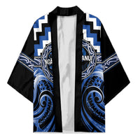 Aotearoa Ngati Ruanui Personalised Kimono Maori Iwi Poutama Puhoro Tattoo LT14 Unisex Blue - Polynesian Pride