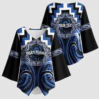 Aotearoa Ngati Ruanui Personalised Kimono Sleeve Blouse Maori Iwi Poutama Puhoro Tattoo LT14 - Polynesian Pride