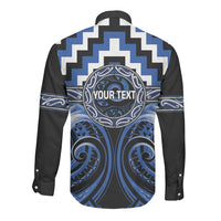 Aotearoa Ngati Ruanui Personalised Long Sleeve Button Shirt Maori Iwi Poutama Puhoro Tattoo LT14 - Polynesian Pride