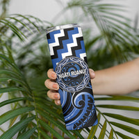Aotearoa Ngati Ruanui Personalised Skinny Tumbler Maori Iwi Poutama Puhoro Tattoo LT14 - Polynesian Pride