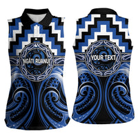 Aotearoa Ngati Ruanui Personalised Women Sleeveless Polo Shirt Maori Iwi Poutama Puhoro Tattoo LT14 - Polynesian Pride