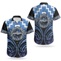 Aotearoa Ngaruahine Personalised Couples Matching Off The Shoulder Long Sleeve Dress and Hawaiian Shirt Maori Iwi Poutama Puhoro Tattoo LT14 - Polynesian Pride