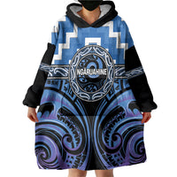 Aotearoa Ngaruahine Personalised Wearable Blanket Hoodie Maori Iwi Poutama Puhoro Tattoo LT14 - Polynesian Pride