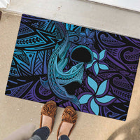 Nukuoro Atoll Rubber Doormat Polynesian Shark Tattoo Purple Gradient Vibes