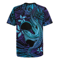 Nukuoro Atoll Rugby Jersey Polynesian Shark Tattoo Purple Gradient Vibes