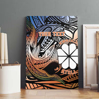 Personalised Kwajalein Atoll Canvas Wall Art Polynesian Shark Tattoo Gradient Vibes