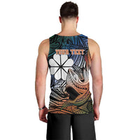 Personalised Kwajalein Atoll Men Tank Top Polynesian Shark Tattoo Gradient Vibes