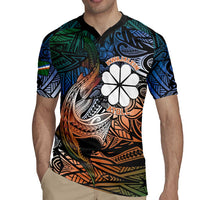 Personalised Kwajalein Atoll Rugby Jersey Polynesian Shark Tattoo Gradient Vibes