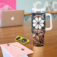 Kwajalein Atoll Tumbler With Handle Polynesian Shark Tattoo Gradient Vibes