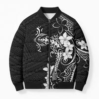 Black Hawaii Bomber Puffer Jacket Hammerhead Shark Tattoo Curve Polynesian - Polynesian Pride