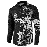 Black Hawaii Button Sweatshirt Hammerhead Shark Tattoo Curve Polynesian - Polynesian Pride