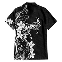 Black Hawaii Family Matching Off Shoulder Maxi Dress and Hawaiian Shirt Hammerhead Shark Tattoo Curve Polynesian - Polynesian Pride