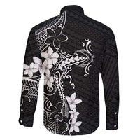 Black Hawaii Family Matching Short Sleeve Bodycon Dress and Hawaiian Shirt Hammerhead Shark Tattoo Curve Polynesian - Polynesian Pride