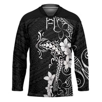 Black Hawaii Hockey Jersey Hammerhead Shark Tattoo Curve Polynesian - Polynesian Pride
