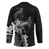 Black Hawaii Hockey Jersey Hammerhead Shark Tattoo Curve Polynesian - Polynesian Pride