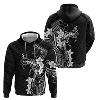 Black Hawaii Hoodie Hammerhead Shark Tattoo Curve Polynesian - Polynesian Pride