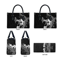 Black Hawaii Leather Bag Hammerhead Shark Tattoo Curve Polynesian - Polynesian Pride