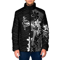 Black Hawaii Padded Jacket Hammerhead Shark Tattoo Curve Polynesian - Polynesian Pride