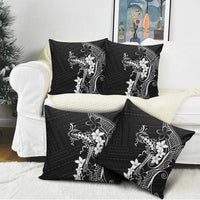 Black Hawaii Pillow Cover Hammerhead Shark Tattoo Curve Polynesian - Polynesian Pride