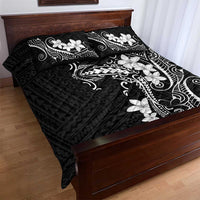 Black Hawaii Quilt Bed Set Hammerhead Shark Tattoo Curve Polynesian - Polynesian Pride
