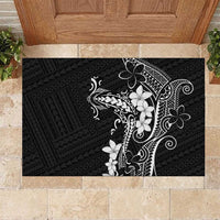 Black Hawaii Rubber Doormat Hammerhead Shark Tattoo Curve Polynesian - Polynesian Pride